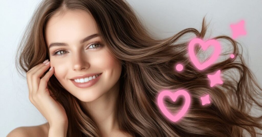 恋をしてキレイになる40代女性の笑顔をイメージしたビジュアル。内側から輝く幸福感と美しさを表現