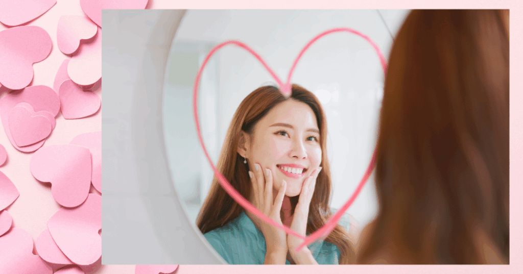 恋する気持ちの周波数が女性の美しさを引き出す瞬間を表現したビジュアル。内面から輝き始める40代女性の姿