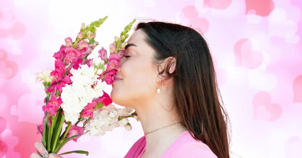 恋の予兆を感じた40代女性が次にどう行動すべきかをイメージした前向きな画像