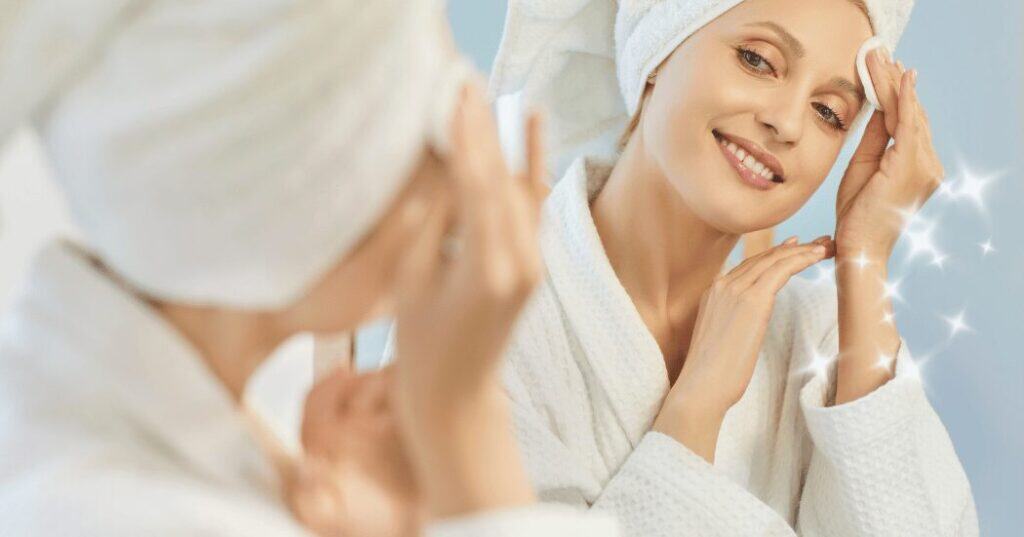 内向型女性が美を磨くことで人生が前向きに変わっていく様子を表現したイメージ
