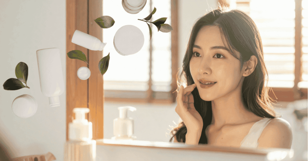 美容液の本数ではなく、肌悩みや目的に合わせたスキンケア選びをイメージした写真